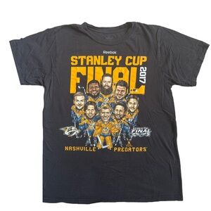 REEBOK / NHL / NASHVILLE PREDATORS BLACK 2017 STANLEY CUP FINAL GRAPHIC T-SHIRT